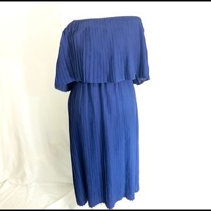 Navy off the shoulder dress